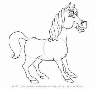 360x337 How To Draw A Cartoon Horse