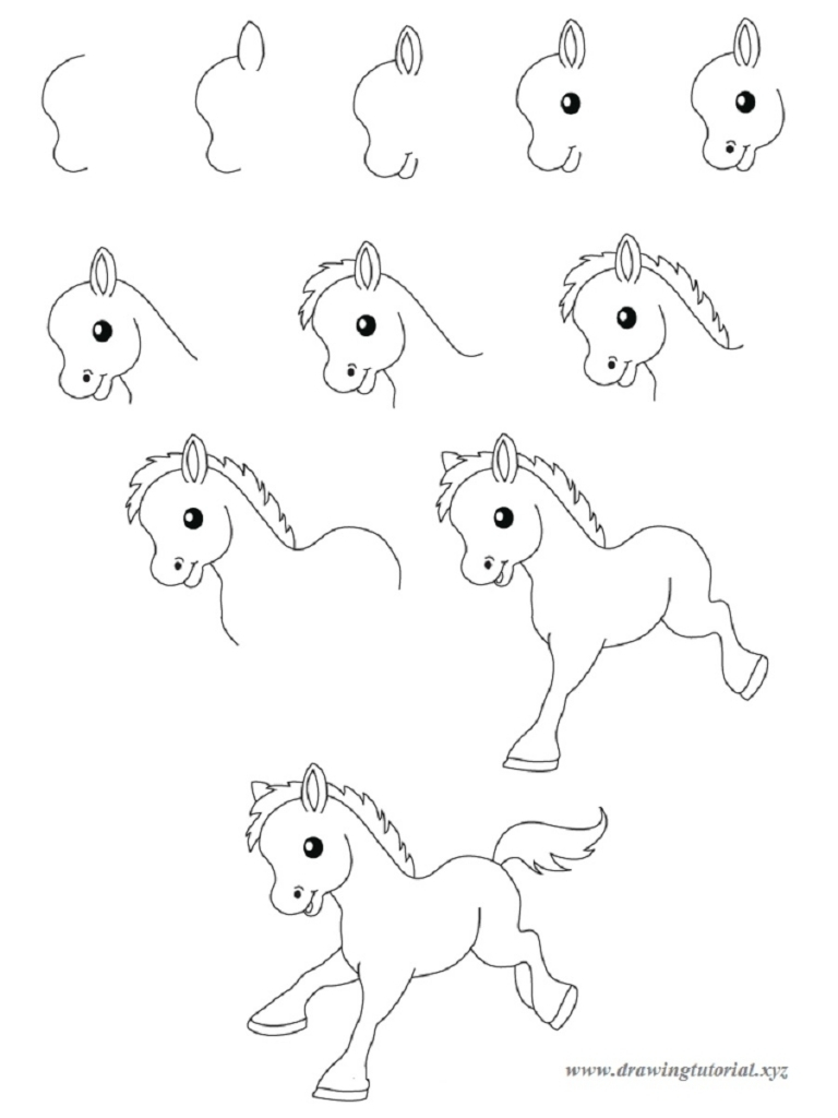 768x1024 Drawing Cartoon Animals Step By Step