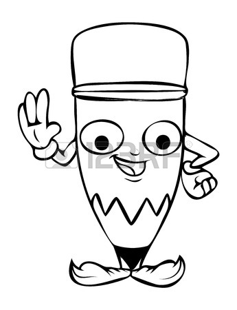 345x450 Laughing Cartoon Pencil Ponting Vector Clipart Royalty Free