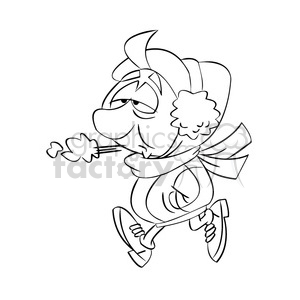 300x300 Royalty Free Kid Walking In The Cold Black And White 393257 Vector