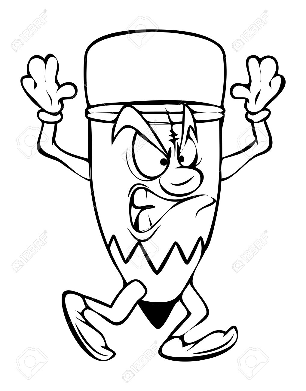 1018x1300 Aggressive Cartoon Pencil Vector Clipart Royalty Free Cliparts