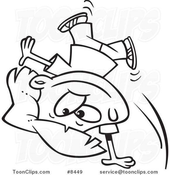 581x600 Cartoon Black And White Line Drawing Of A Girl Doing A Cartwheel