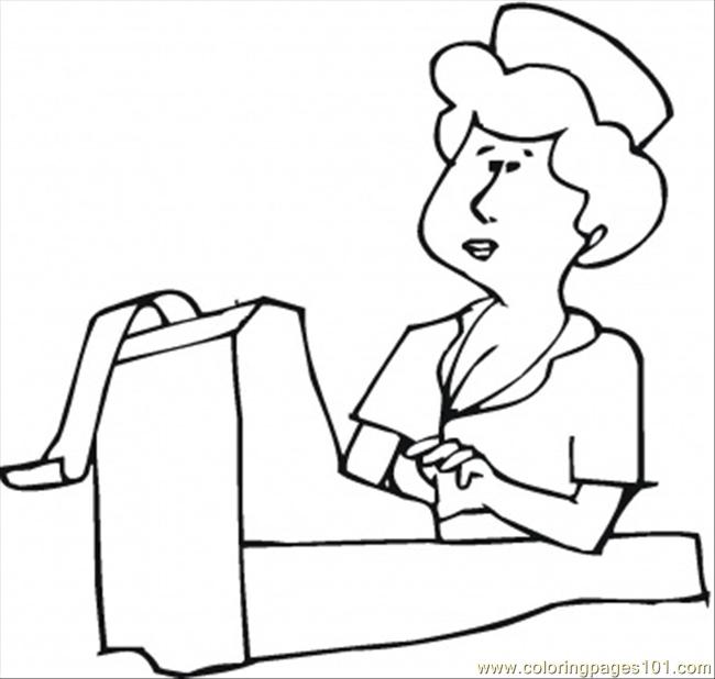 650x618 Cashier In A Shop Coloring Page