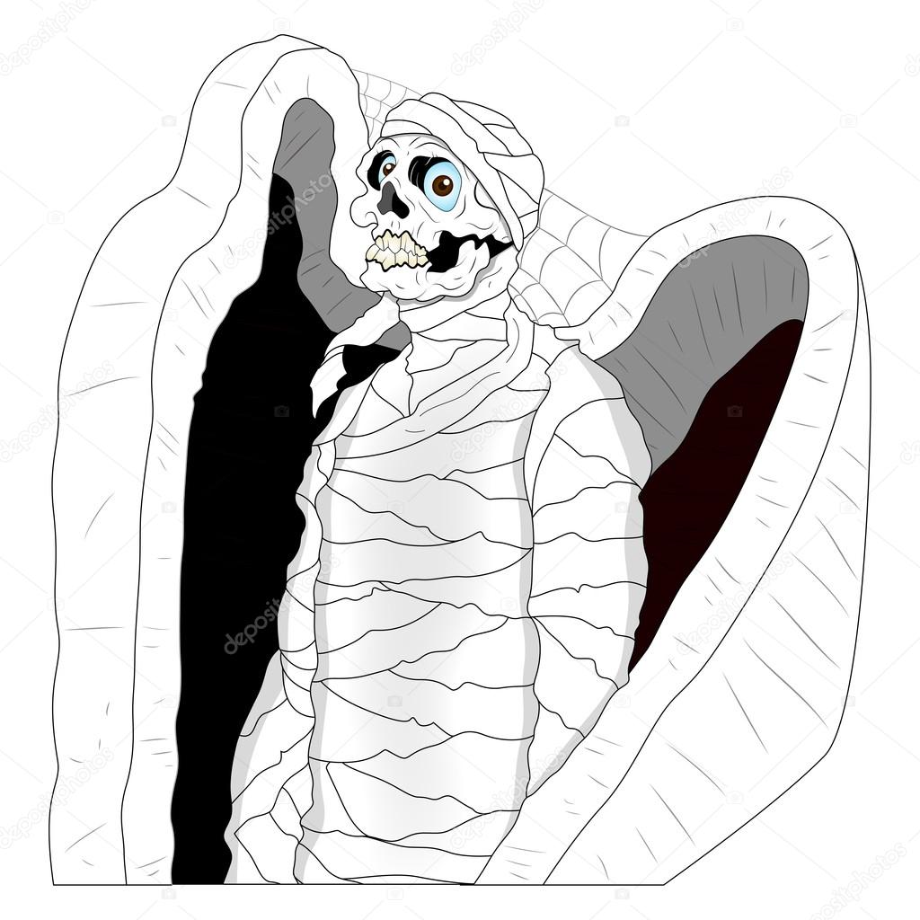 1024x1024 Mummy In A Casket Stock Vector Baavli