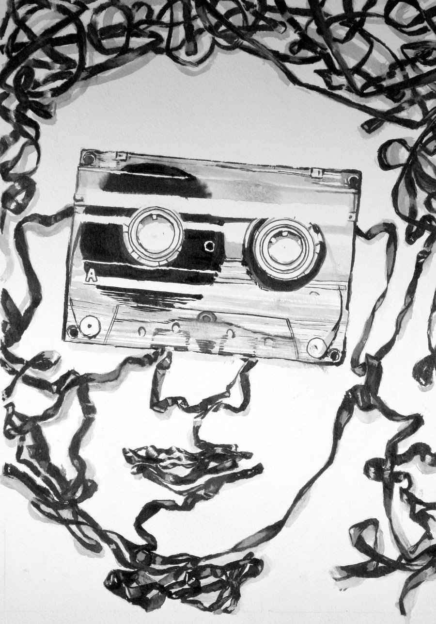 900x1286 Cassette Tape Face By Emilyp123