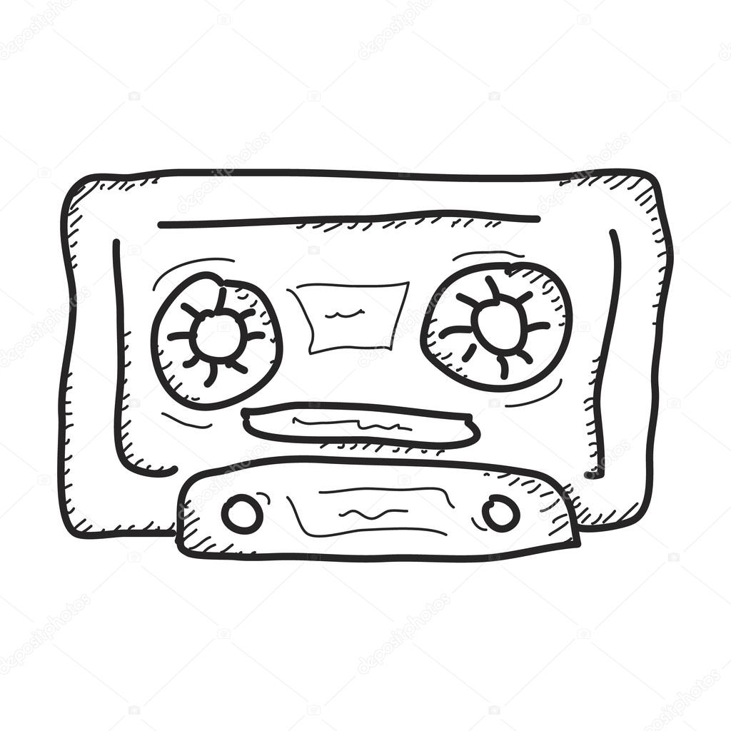 1024x1024 Simple Doodle Of A Cassette Tape Stock Vector Chrishall