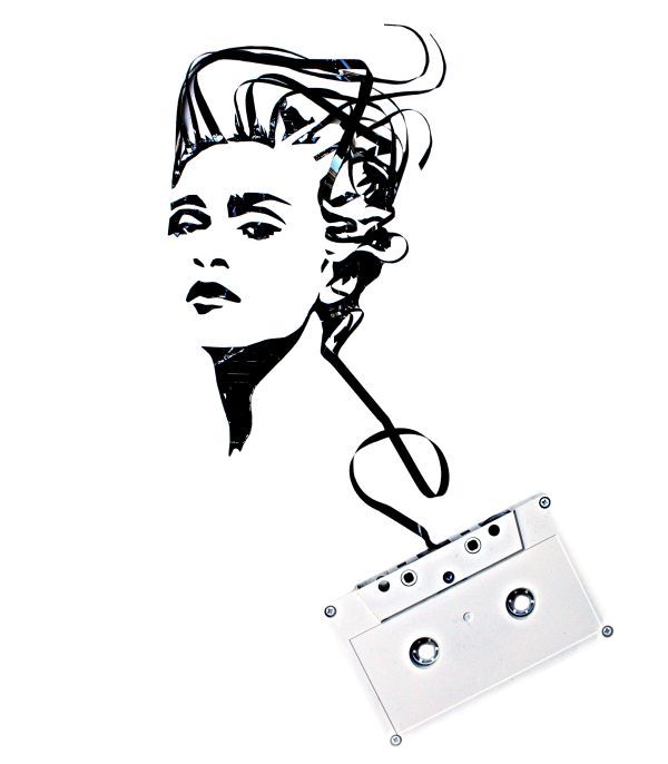 600x686 Cassette Tape And Junk Art Portraits