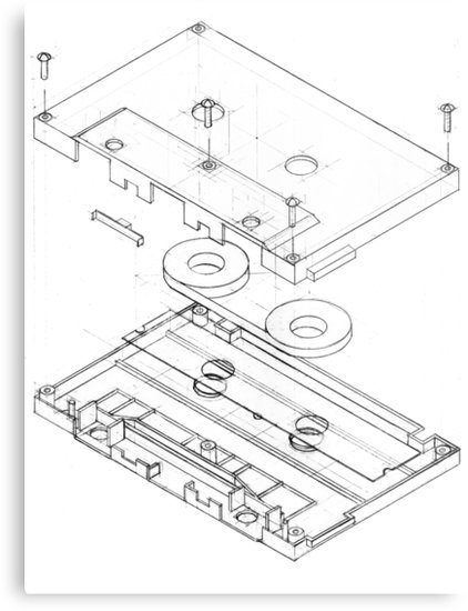 422x550 Exploded Cassette Tape Metal Prints By Rem N Redbubble