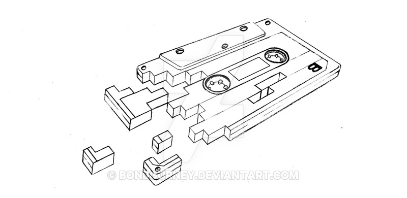 800x390 Tape Cassette Tattoo Design By Bonbourney