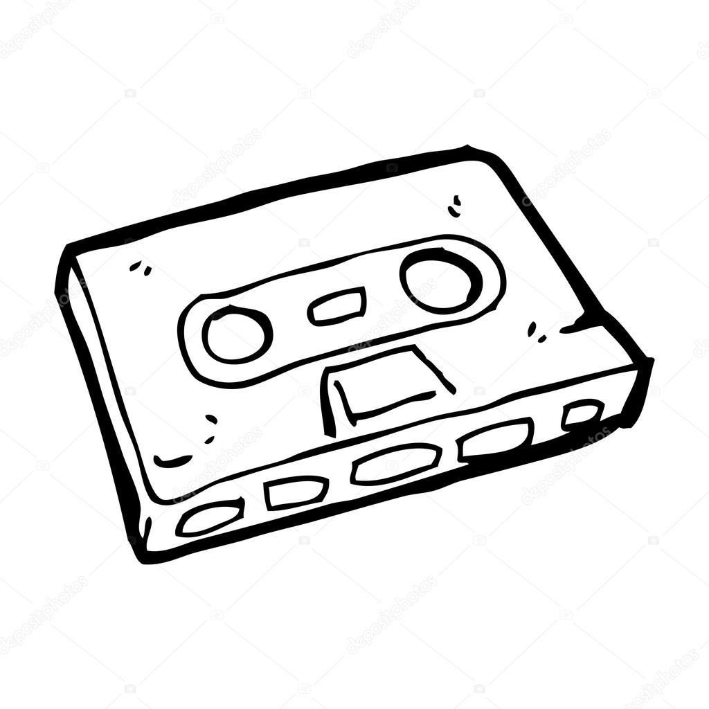 1024x1024 Cartoon Cassette Tape Stock Vector Lineartestpilot