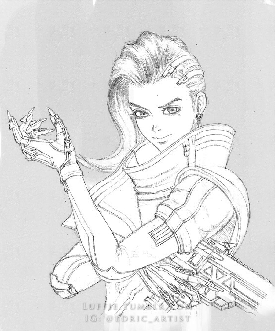 900x1080 Sombra Sketch Just A Quick Sketch Of Overwatch's Latest Cast. I