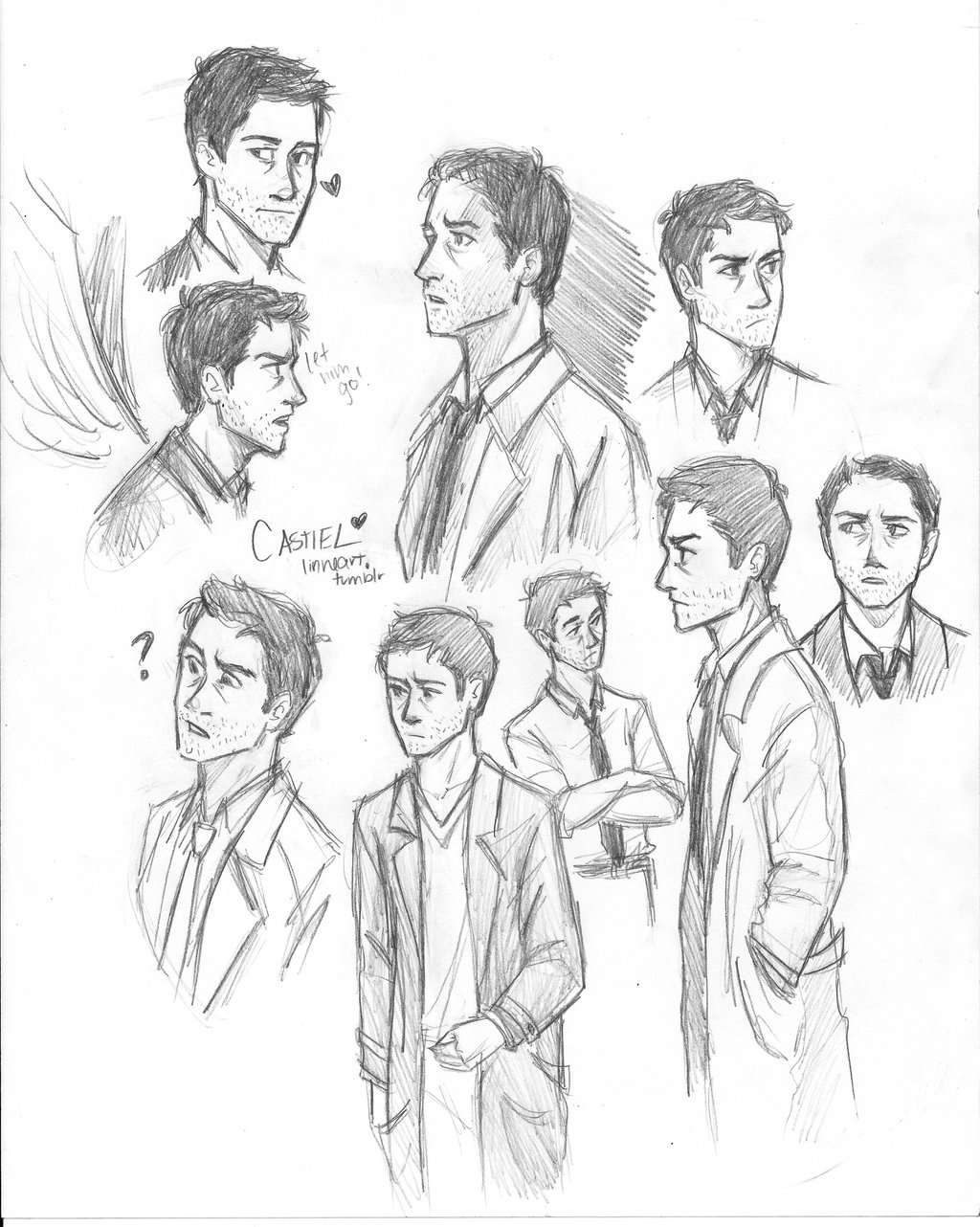 1024x1282 Castiel Sketch Dump By