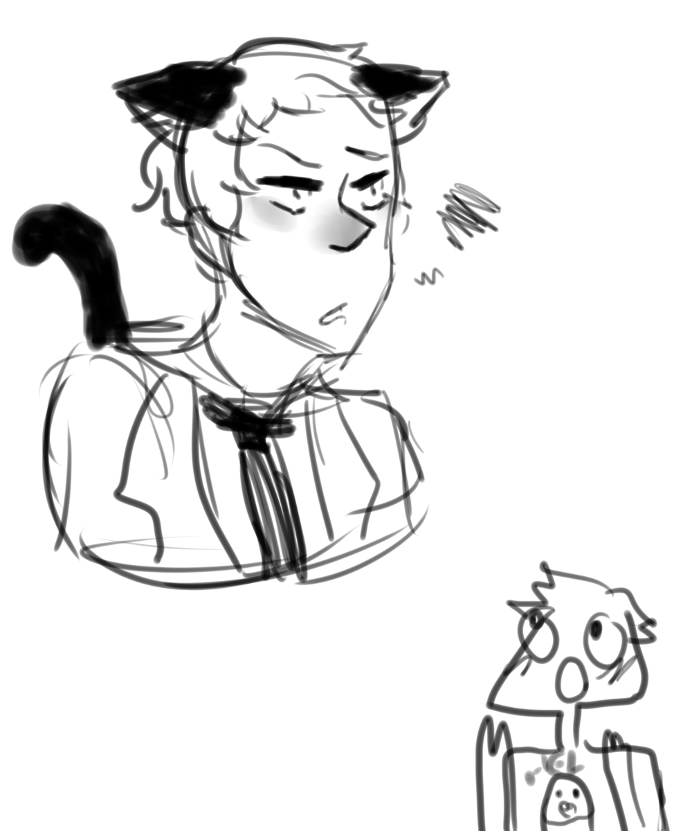 1000x1200 Neko Castiel Sketch () By Paovuante