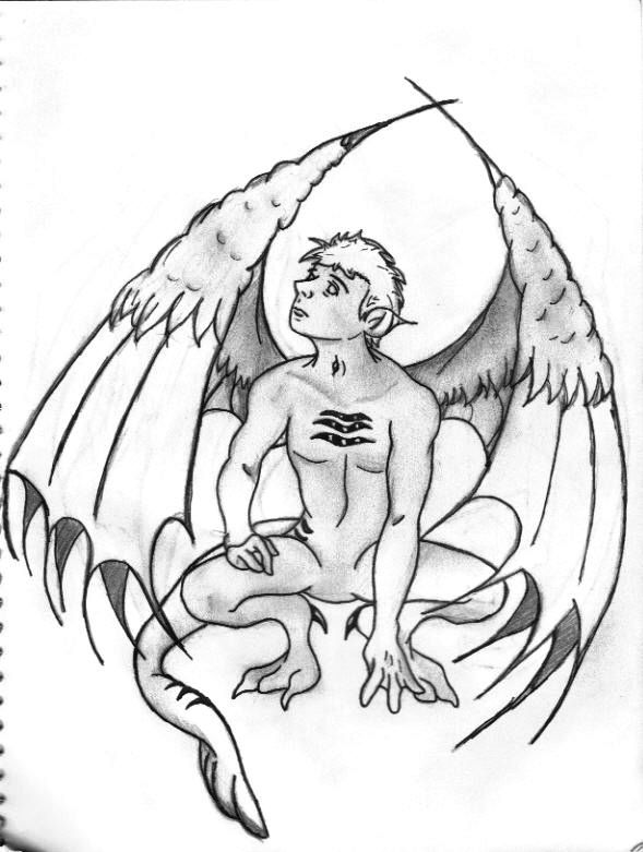 589x781 Alien Castiel Line Art By Halfbloodalchemist