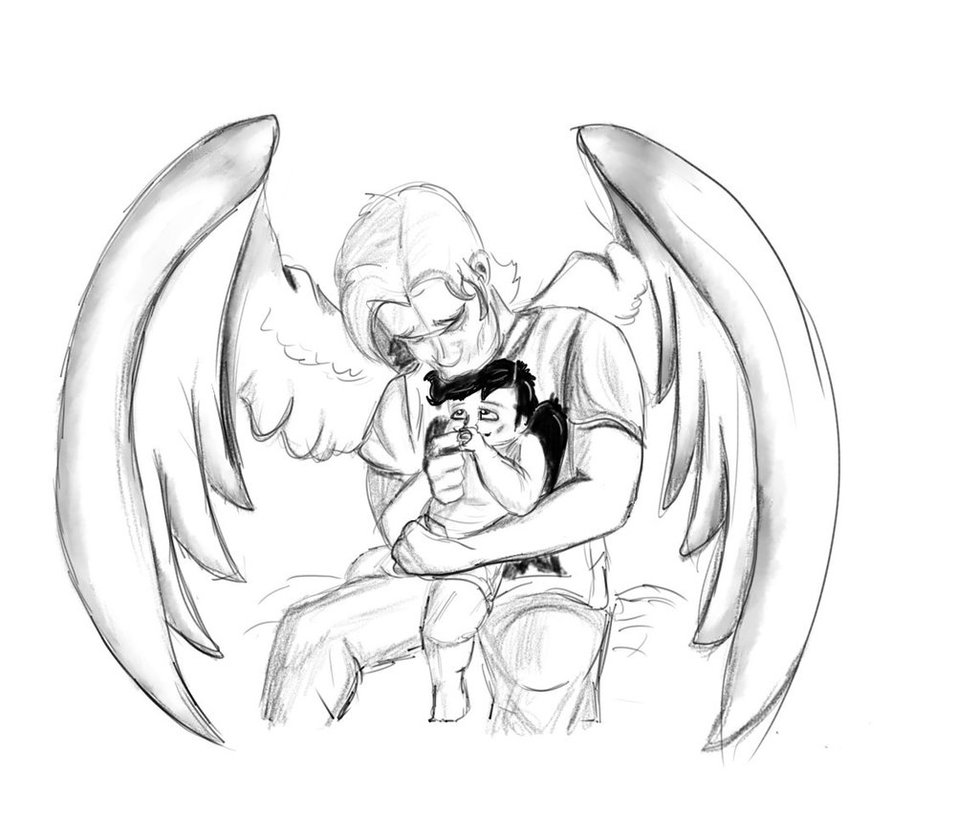 979x816 Big Brother Gabriel And Baby Castiel By Watchjanedraw