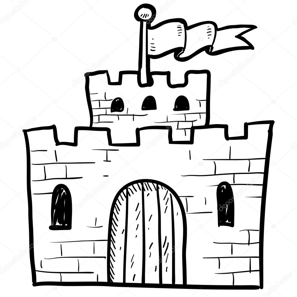 1024x1024 Castle Or Fort Sketch Stock Vector Lhfgraphics