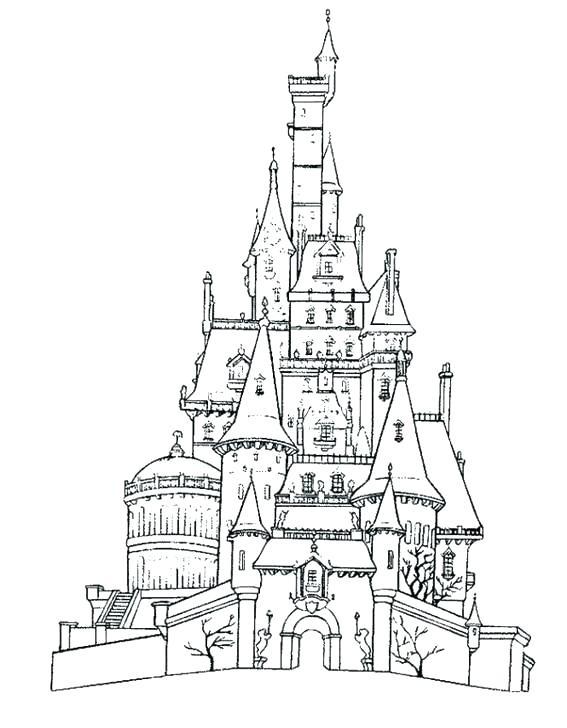 567x728 Drawing Of A Sandcastle Sand Castle Coloring Page Pages Clip Art