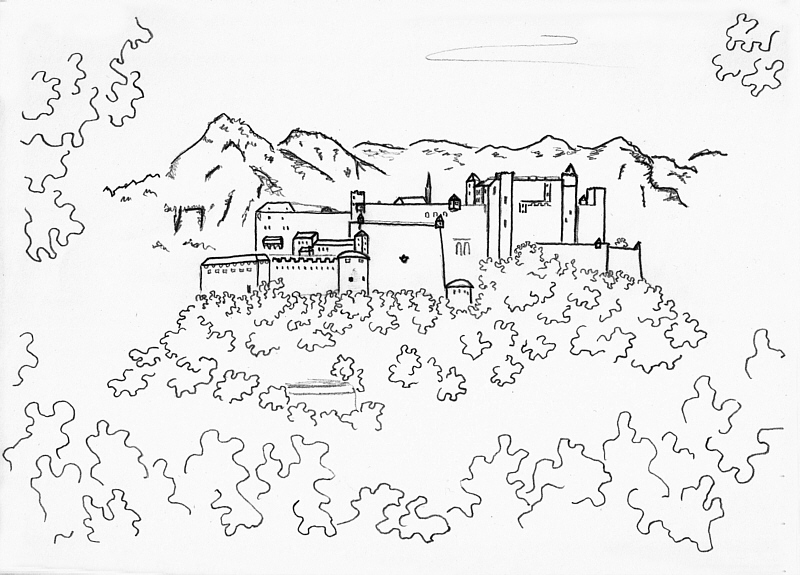 800x575 Salzburg Castle Pencil Drawing Found In The Attic Contemporary