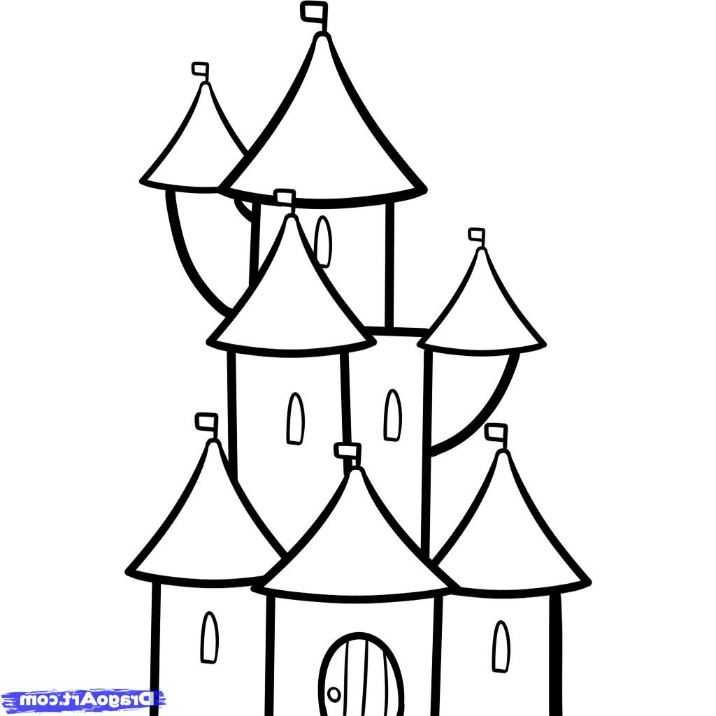 1024x1024 Simple Drawing Of A Castle Simple Castle Drawing