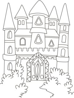 241x320 Castle Drawing For Kids Castle Coloring Pages