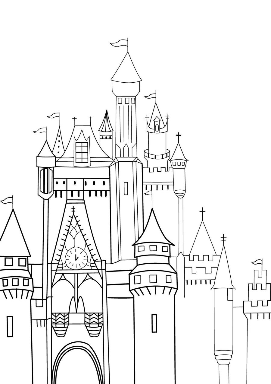 900x1273 Disney Castle Sketch By Rini2jessie