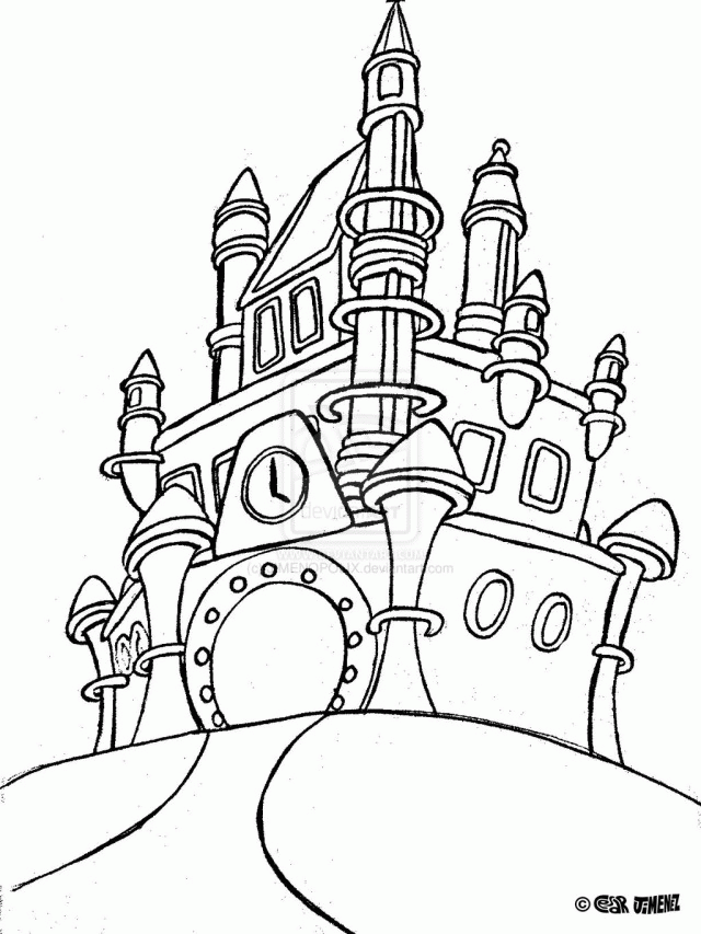 640x853 Cinderella Castle Coloring Page