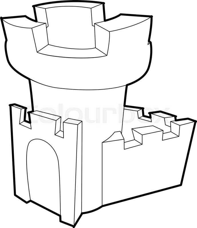 689x800 Castle Tower Icon. Outline Illustration Of Castle Tower Vector