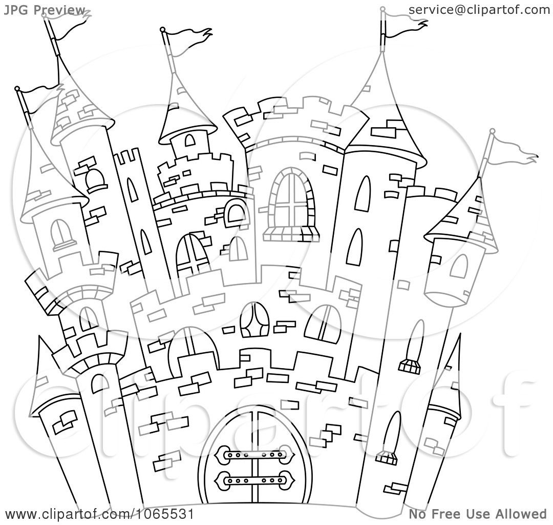 1080x1024 Clipart Outline Of A Castle