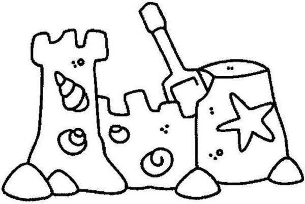 600x401 Sandcastle Coloring Pages Preschoolers Fish Coloring Pages