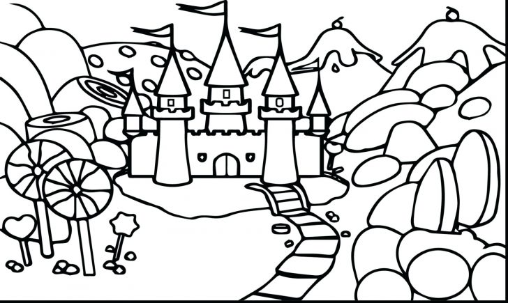 728x435 Coloring Pages ~ Castle Coloring Page Vector Of A Cartoon Path
