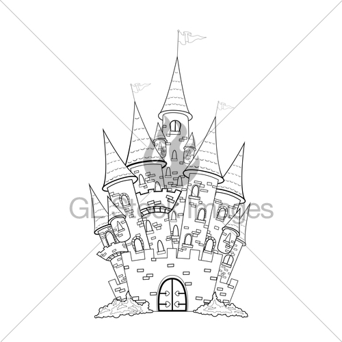 500x500 Castle Outline Gl Stock Images