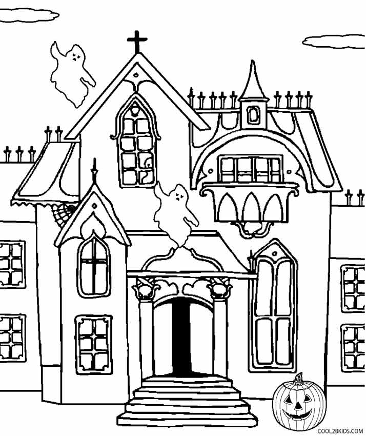 714x850 How To Draw Haunted House Cartoon, Drawing Scary Haunted Houses