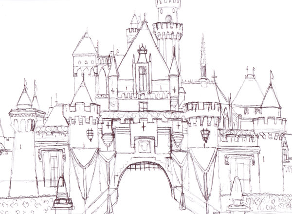 600x439 How To Draw The Disney Castle My Web Value