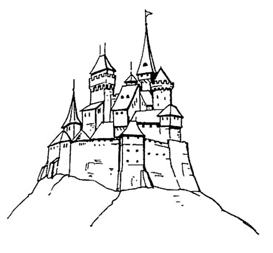 902x838 Coloring Page Castle