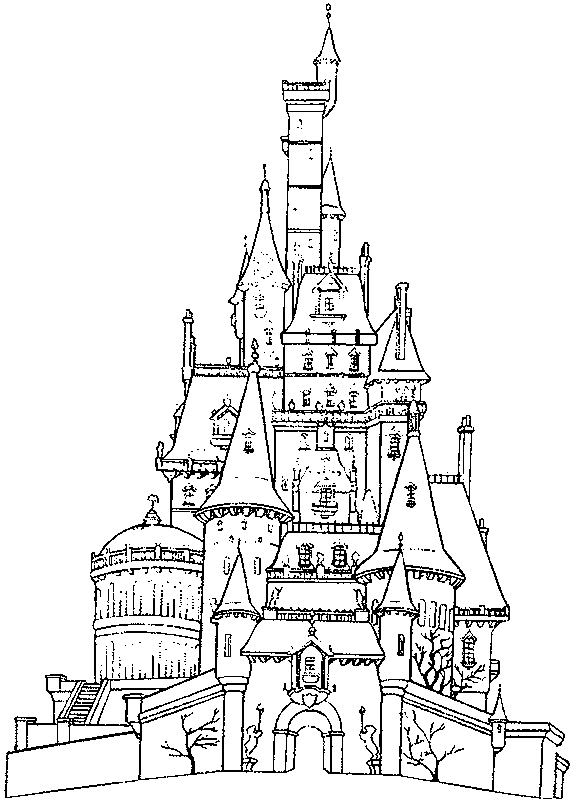 575x804 Coloring Castle Fortified Place Picture