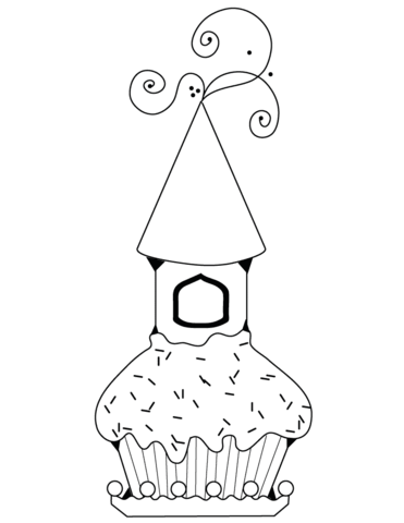 371x480 Cupcake With Castle Coloring Page Free Printable Coloring Pages