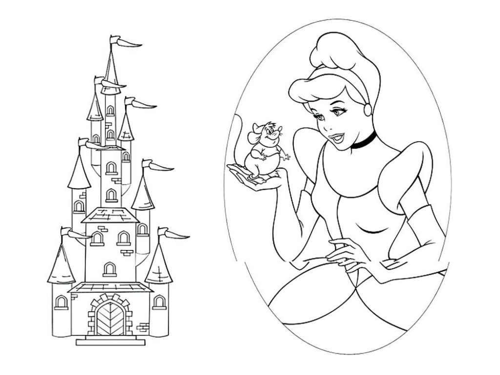 1024x768 Coloring Pages ~ Castle Coloring Page Pages A Cinderella Printable