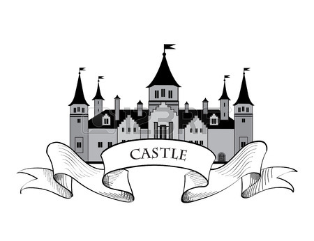 450x346 Old City View With Castle On Background. Medieval European Castle