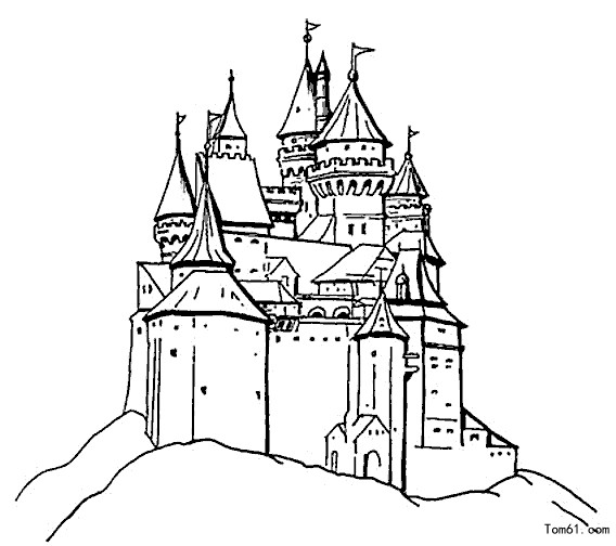 568x504 Castle Clipart Black And White