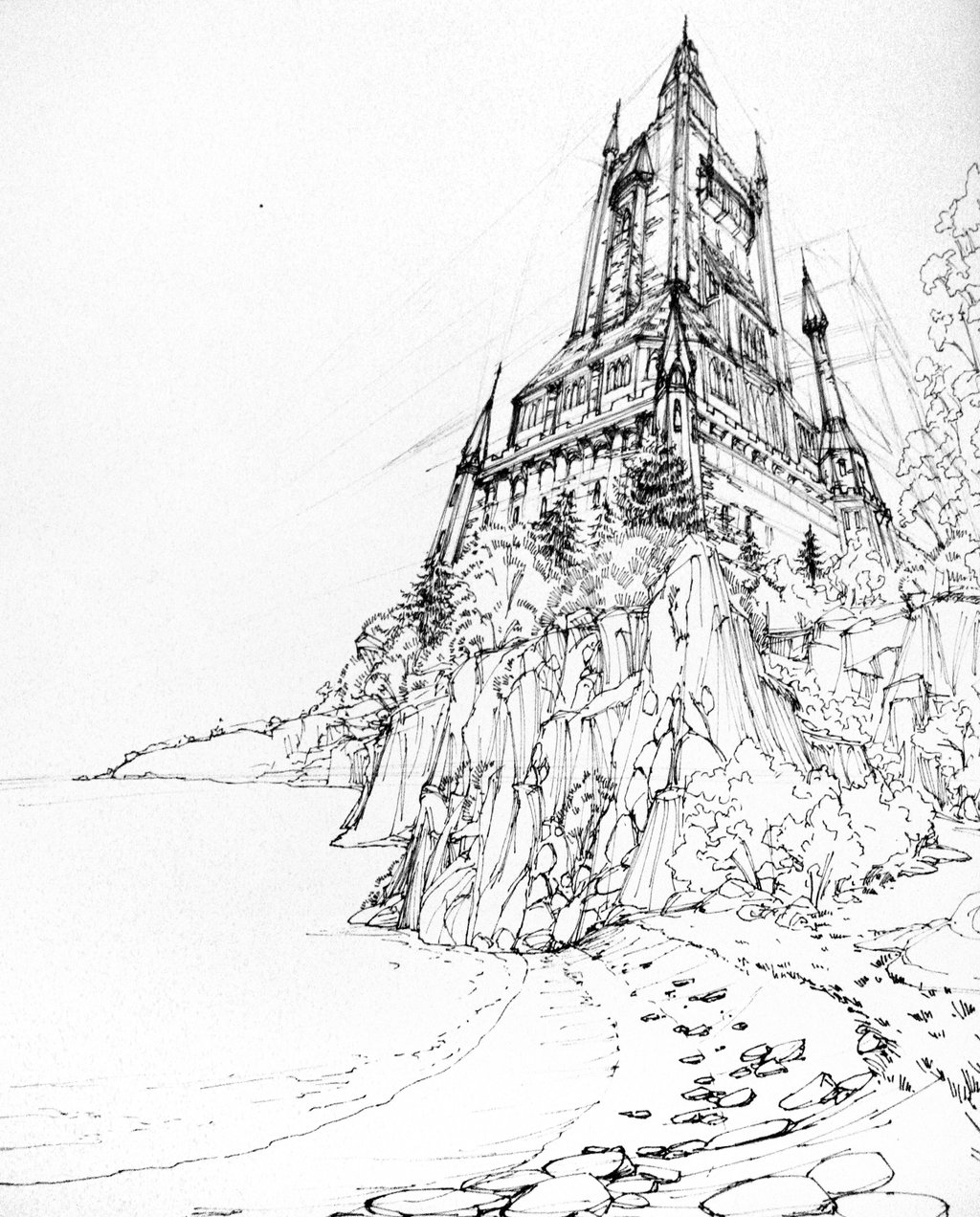 1024x1272 Drawn Castle Medieval Castle