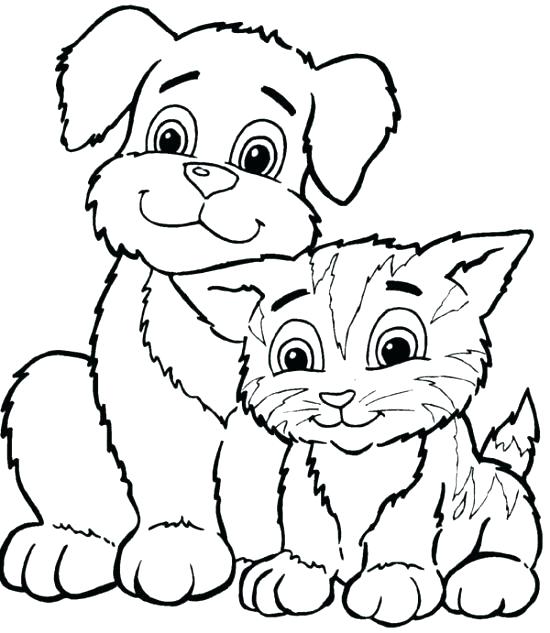 550x633 Coloring Pages Of Dogs And Cats Free Cat Coloring Pages Together