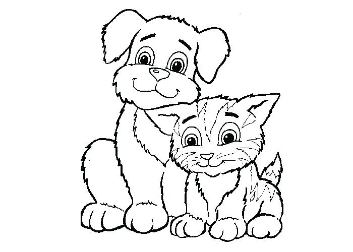 700x500 Beautiful Coloring Pages For Kids Dogs New Cat And Dog To Print