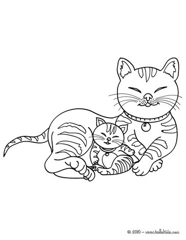 364x470 Cat And Kitten Coloring Pages