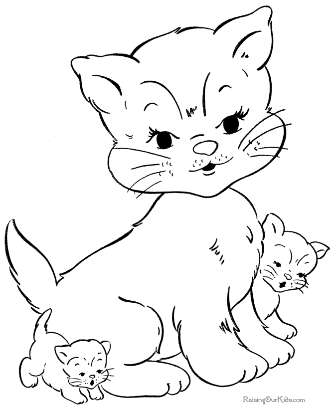 670x820 Cat Color Pages Printable Free Printable Cat And Kitten Coloring