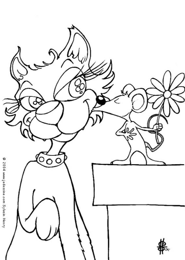639x900 Cat And Mouse Friendship Coloring Pages