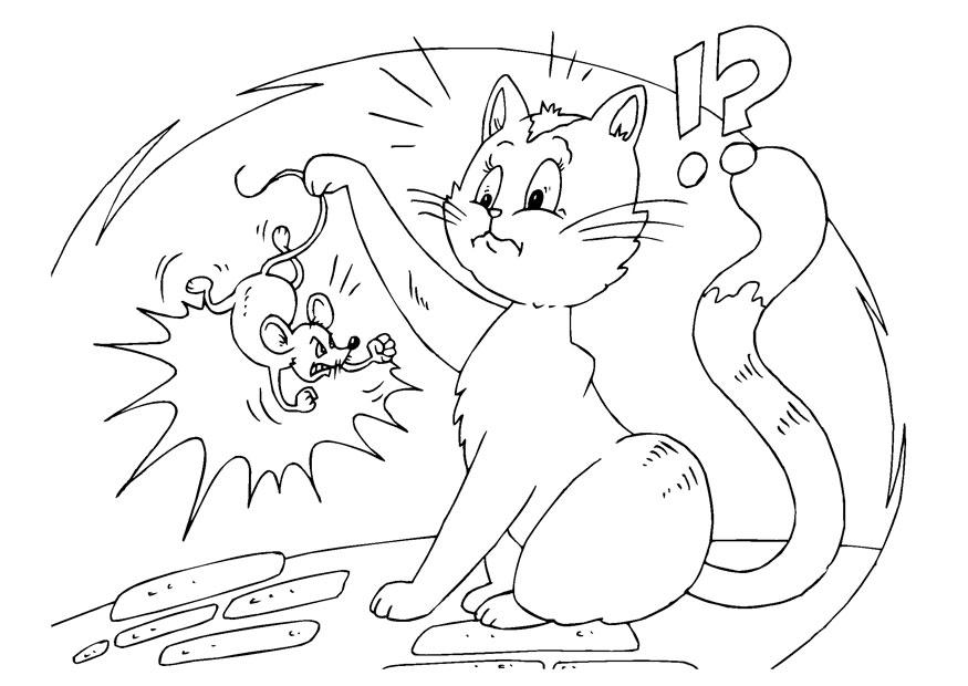 875x620 Coloring Page Cat And Mouse