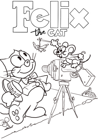 337x480 Felix The Cat And Mouse Coloring Page Free Printable Coloring Pages