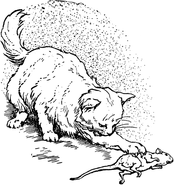 604x640 Cat Catches Mouse Clipart Etc