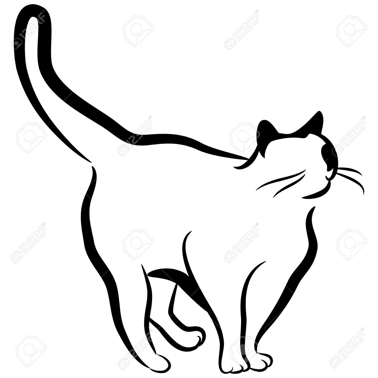 1300x1300 An Image Of An Abstract Elegant Cat. Royalty Free Cliparts