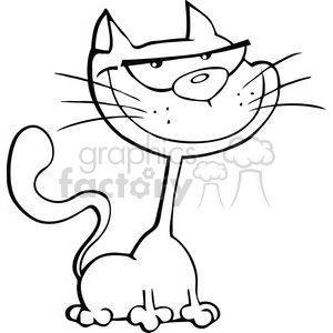300x300 Royalty Free 6617 Royalty Free Clip Art Black And White Cat